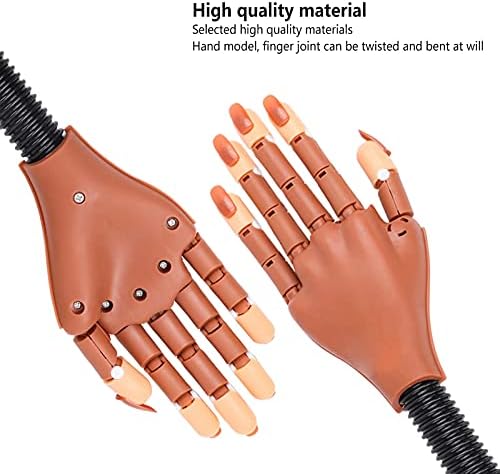 LIONVISON Practice Hand for Acrylic Nails, Flexible Nail Practice Hands Training Kits, Fake Manican Hands for Nails Practice, Movable Nail Maniquin Hand with 300PCS Nail Tips, File, Brush and Clipper - Image 5