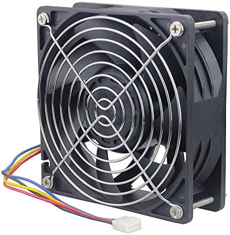 Wathai 12038 high-performance electronics ventilation fan illustrating the robust frame structure for upright or flat mounting.