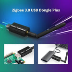 SONOFF wireless Zigbee adapter showing the USB connection port and compact design for home automation setups.