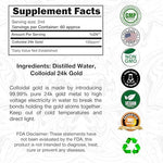I Am Joy Co Colloidal Gold 4oz Glass Bottle Ingredient Detail