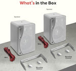 Pyle 200 Watt heavy duty weatherproof speakers back terminals