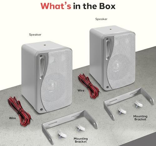 Pyle 200 Watt heavy duty weatherproof speakers back terminals