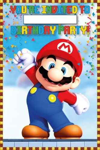 Postcard style kids party fill in invitations pack of thirty count.