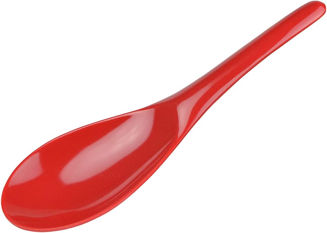 Gourmac red melamine rice spoon front view kitchen serving utensil