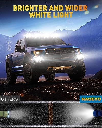 Naoevo 50W spot white LED pods set of 2