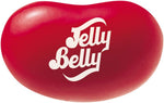Authentic USA imported gourmet red apple jelly beans close up view
