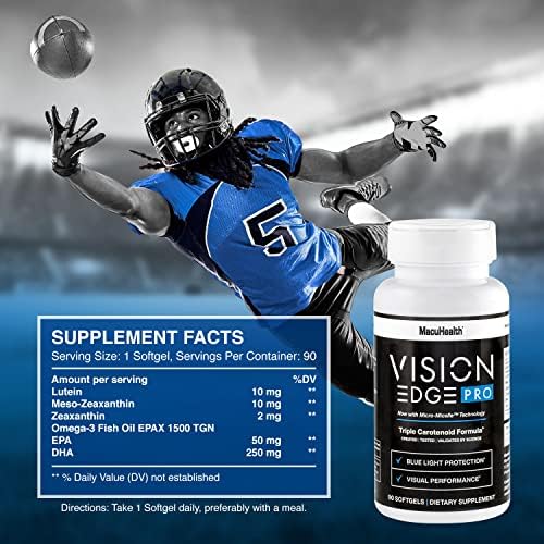 VISION EDGE PRO Eye Supplement for Athletes; Formula with Lutein, Zeaxanthin, and Meso-Zeaxanthin, Eye Supplements Omega 3, Essential Carotenoids for Eyes - (90 Softgels, 3 Month Supply) - Image 4