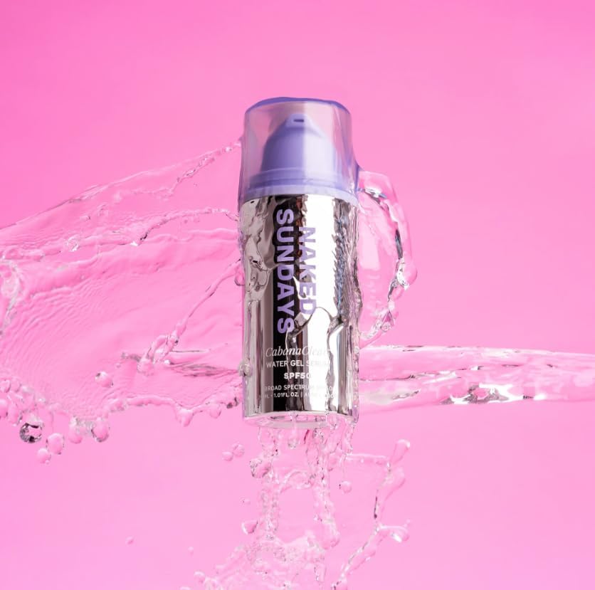 Naked Sundays CabanaClear Water Gel Serum SPF 50 bottle front view