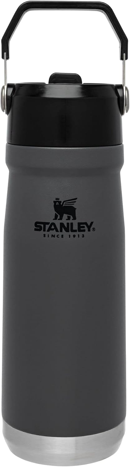Stanley IceFlow Flip Straw Water Bottle 17 oz | Built-In Straw for Travel and Sports | Lightweight and Leak Resistant | Insulated Stainless Steel | BPA-Free | Charcoal - Image 14