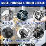 Close up of Bondtech lithium grease texture and container