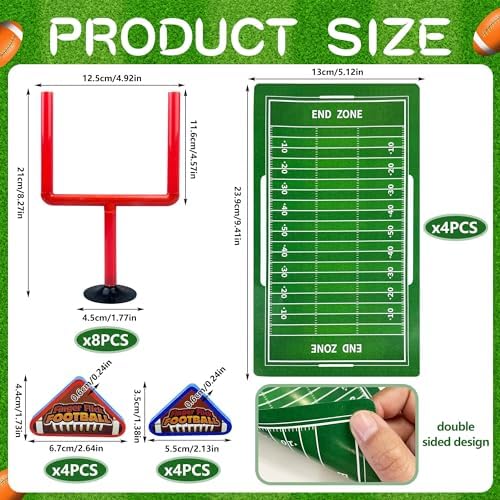 Red plastic goalposts with suction cups and mini foam footballs on a flat desk