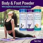 Talc-free lavender scented foot powder for moisture and odor control