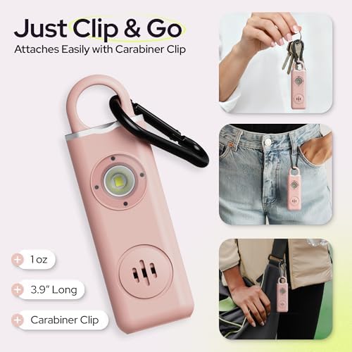 Weten safety alarm attached to a handbag