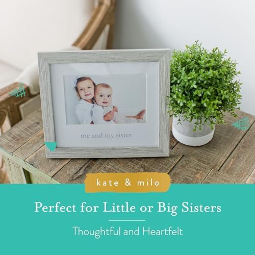 Close up of the printed sentiment on the matting of the Kate And Milo sister frame.