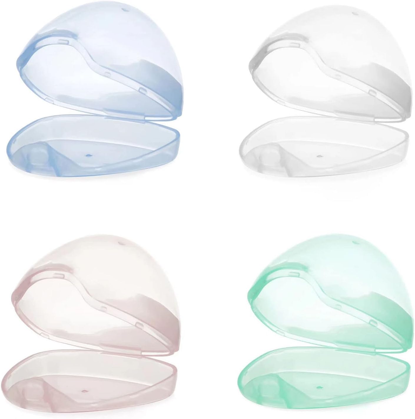 PandaEar pacifier nipple holder case container boxes pack of 4 front view showing pastel colors
