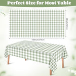 Three pack of Ganeen green gingham party table covers