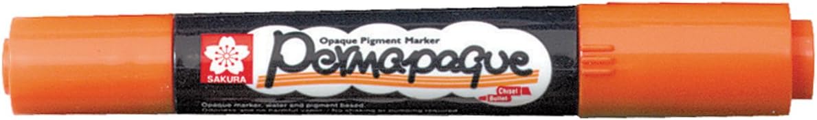 Sakura Permapaque paint marker front view orange dual point art supply
