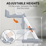 Close up of the adjustable height step mechanism on the AJVV potty trainer