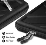 Side profile perspective showcasing the slim yet robust quad layer armor profile of the black case.