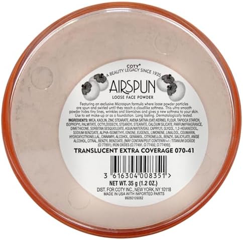 Airspun face powder jar lid design and branding