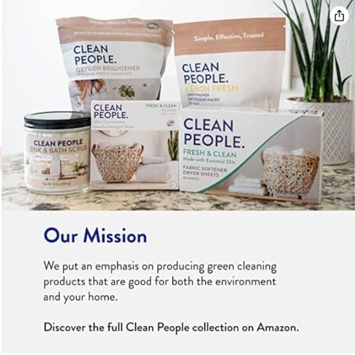 Authentic The Clean People laundry softener showing Spring fragrance and vegan logo.