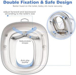 Anti slip silicone strips and adjustable snaps on the bottom of a potty training seat