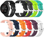 QGHXO durable silicone watch strap displayed flat to show the long and short side measurements.