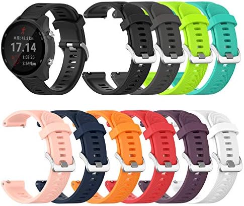 QGHXO durable silicone watch strap displayed flat to show the long and short side measurements.