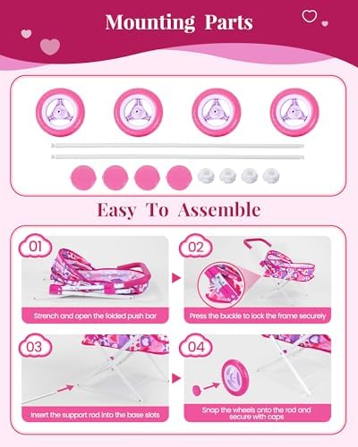 Detailed view of the baby doll stroller fabric and canopy