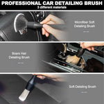 ThinkLearn automotive cleaning brushes highlighting three distinct bristle materials for dashboard safety