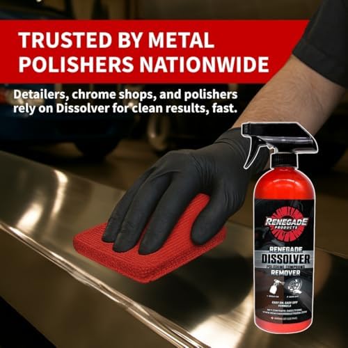 Premium compound remover liquid bottle by Renegade Products for automotive detailing residue cleaning.