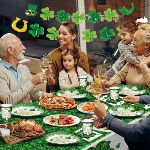 Festive St. Patrick's Day party supplies for 24 guests