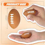 A close up view of a single Blulu foam football showcasing the white stitched details.