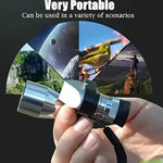ModernMart 10x20mm monocular telescope angled side profile highlighting the durable grip chassis.