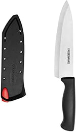 Farberware Edgekeeper 6-Inch Chef Knife front view with black self-sharpening cover
