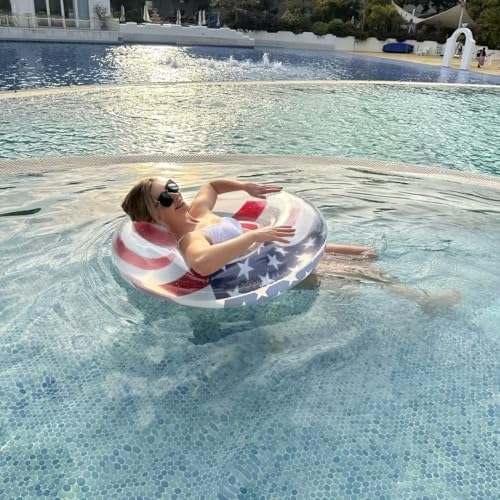 Authentic USA imported inflatable pool tube set in packaging.