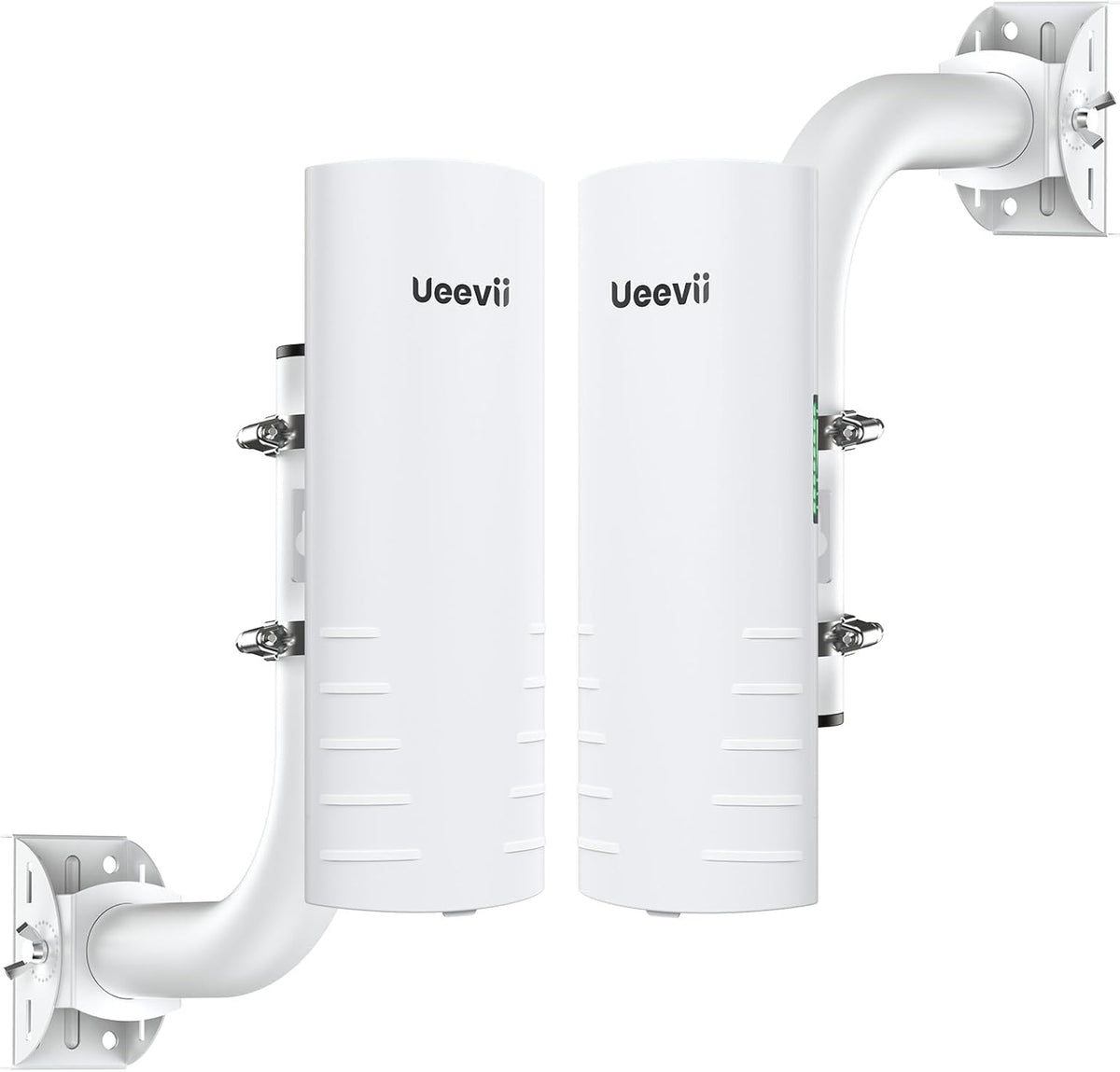 UeeVii CPE452 outdoor wireless bridge front view showing sleek white weatherproof housing