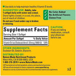 Nature Made Vitamin D3 gluten free immune and bone wellness supplement close up view