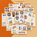 Collection of Dominican Republic themed stickers for luggage