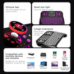 Handheld dual mode keyboard with illuminated seven color backlight