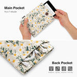 Soft suede interior of MoKo floral e-reader protective pouch