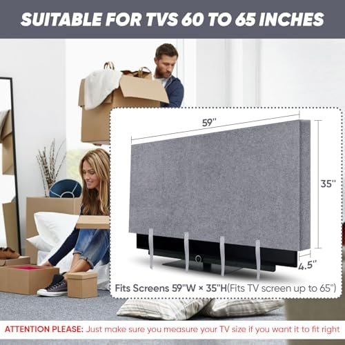 Close up of 2win2buy TV cover scratch resistant felt material
