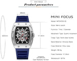 MF MINI FOCUS Watch for Men Wristwatch Fashion Hollow Big Dial Luminous Waterproof Sport Analog Quartz Business Mens Watches Blue Silicon Strap Dress Watch - Image 5