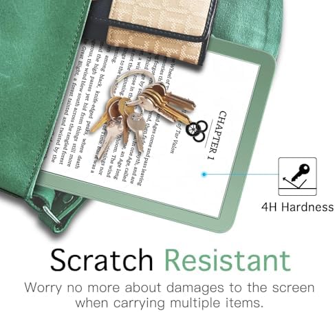 Close up of MoKo matte screen protector texture on Kindle display
