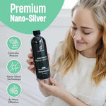 Side view of SilverCeuticals daily defense silver supplement showing product safety information