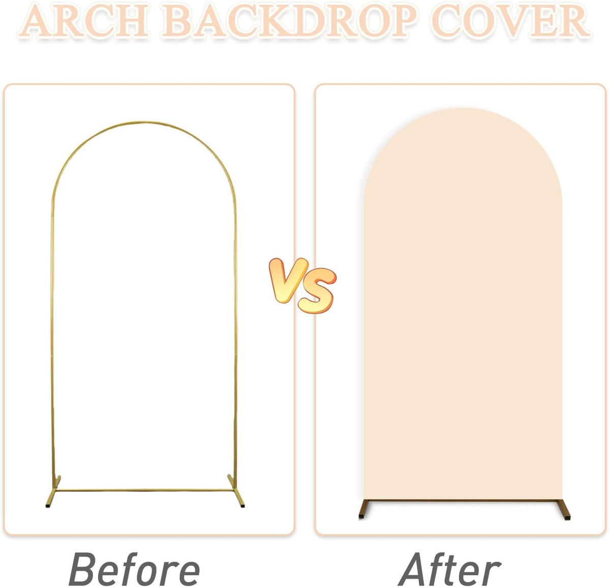 Spandex fitted arch backdrop cover folded showing elasticity