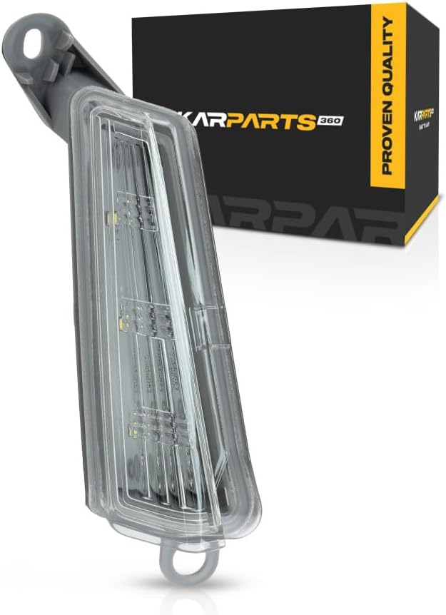 KarParts360 passenger side daytime running light assembly front view showing clear lens and LED housing