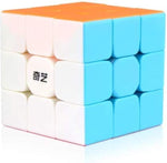 QiYi Toys Warrior W stickerless speed cube front view showing vibrant multi colored faces.
