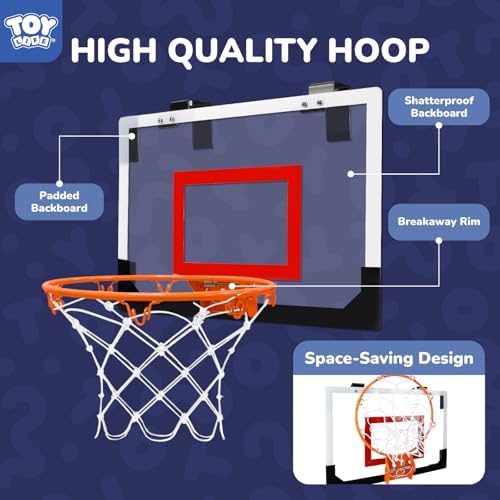 Muyxgyfe mini basketball hoop showing over the door attachment.