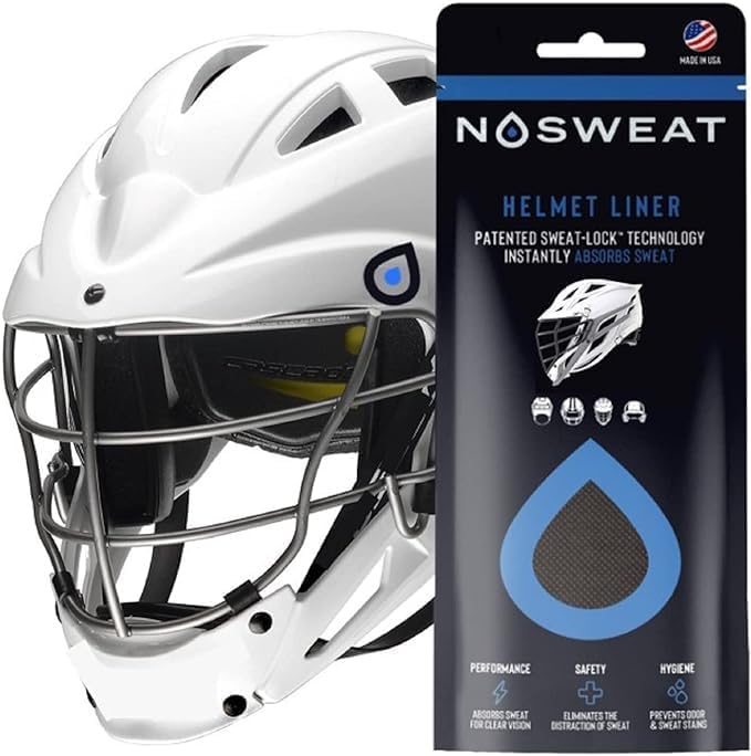 No Sweat lacrosse helmet liner front view showcasing sweat absorbing technology.